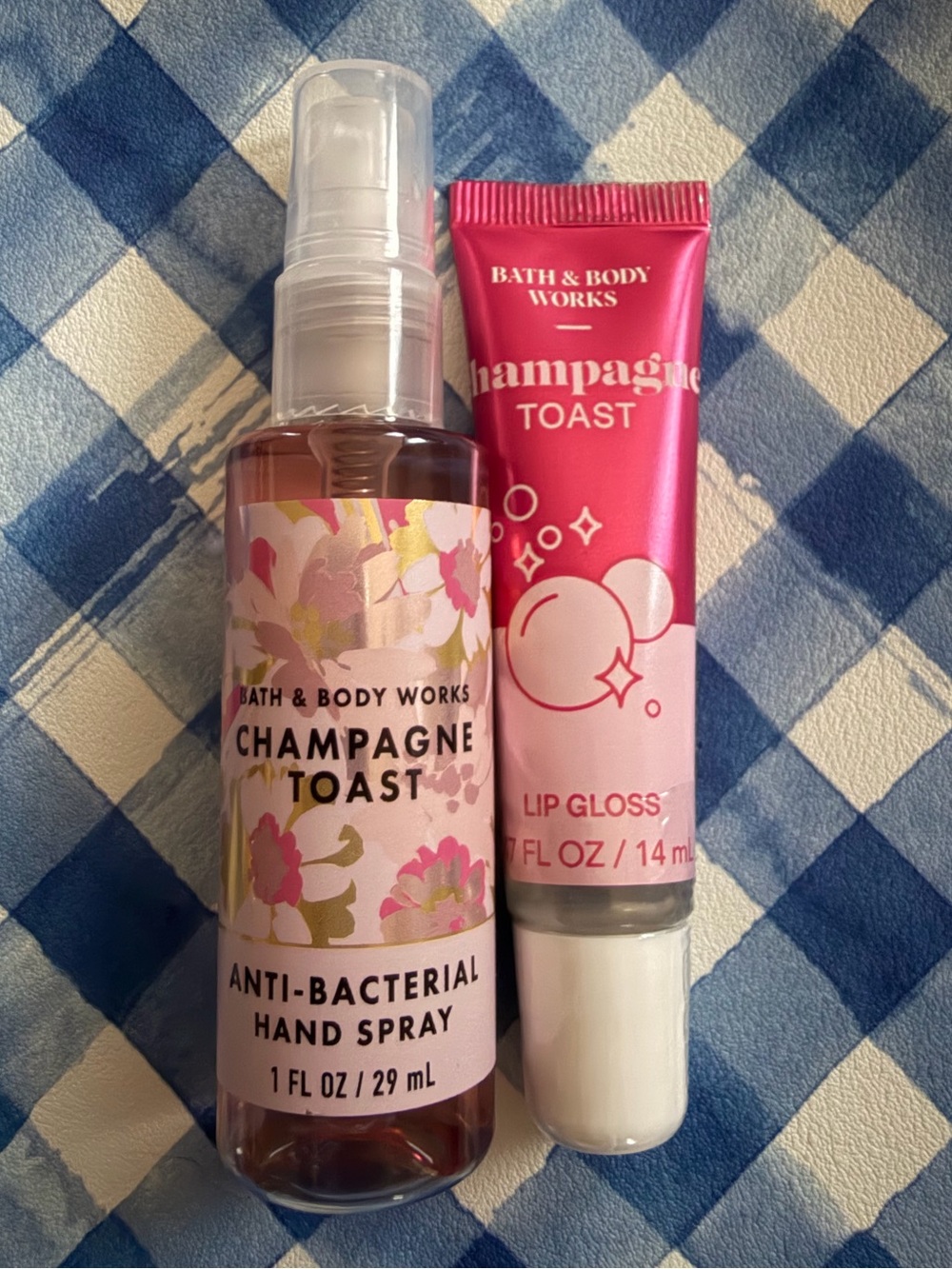 NWT Bath & Body Works Champagne Toast Lip Gloss and Anti-Bacterial Hand Spray